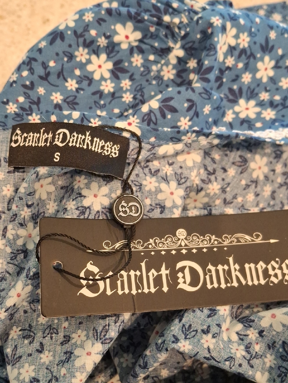 Scarlet Darkness Longsleeve Calico Floral Print Maxi Dress NWT - Picture 12 of 13